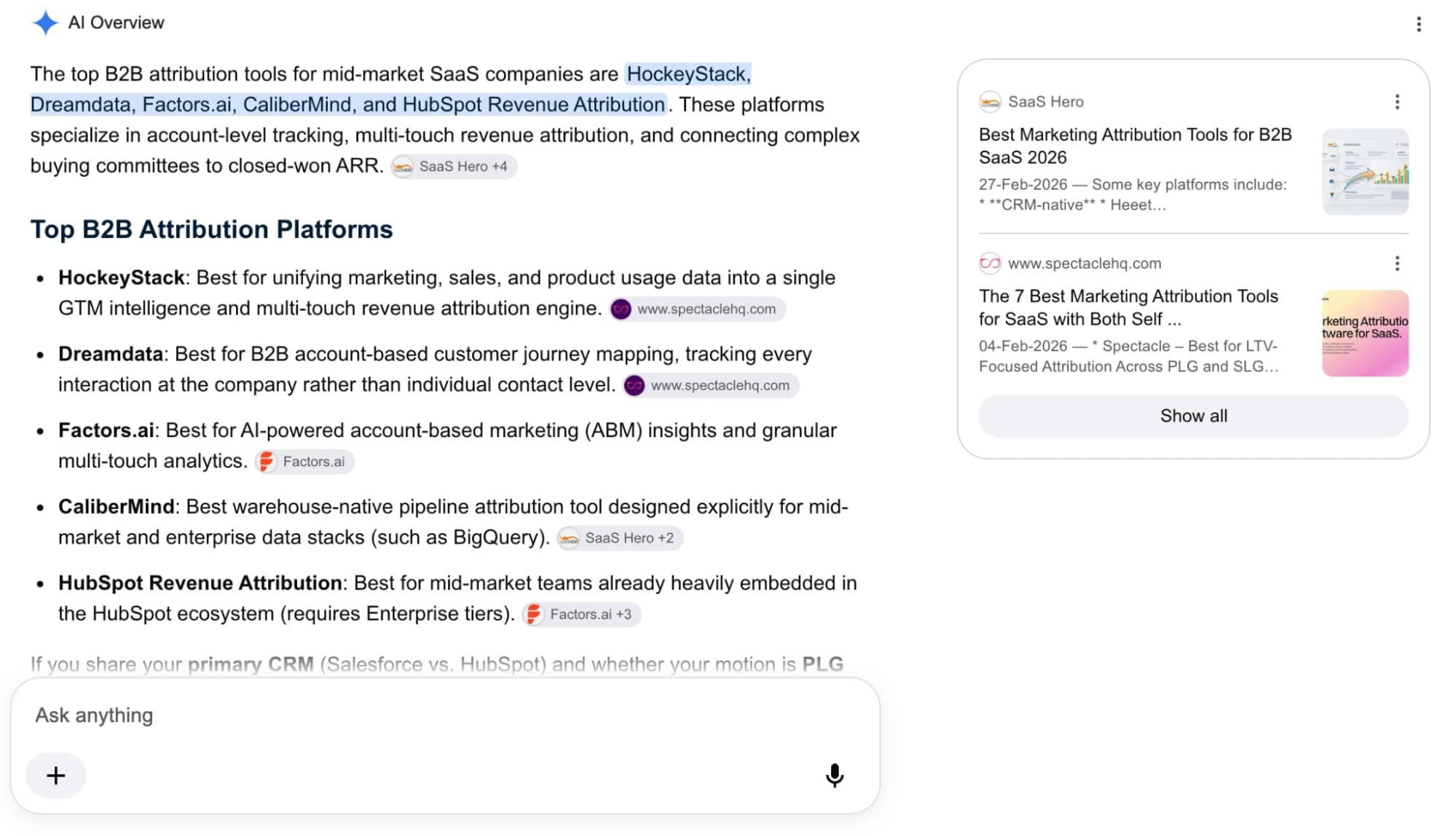 AI search example