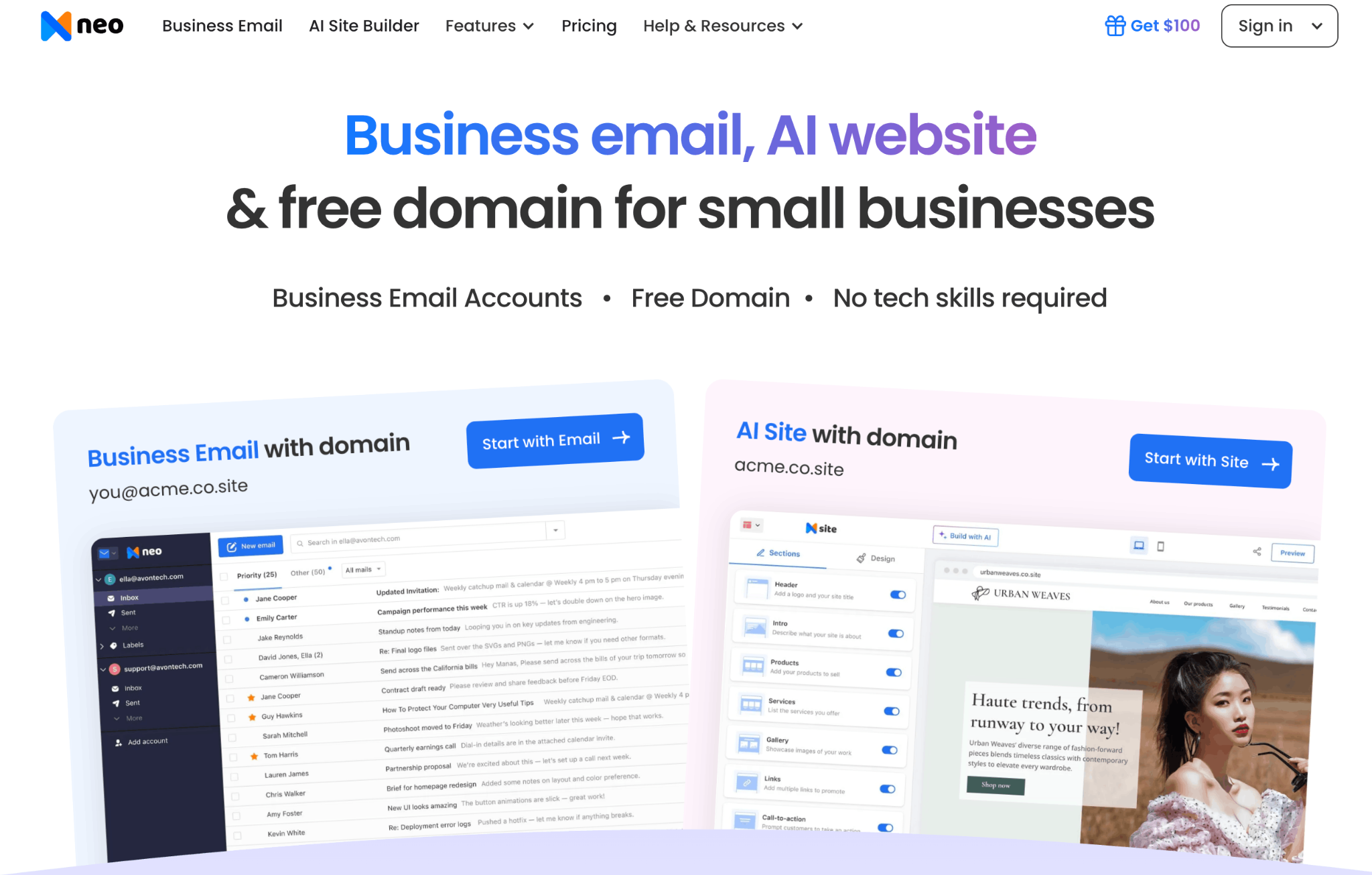 Neo Mail, best website and email hosting