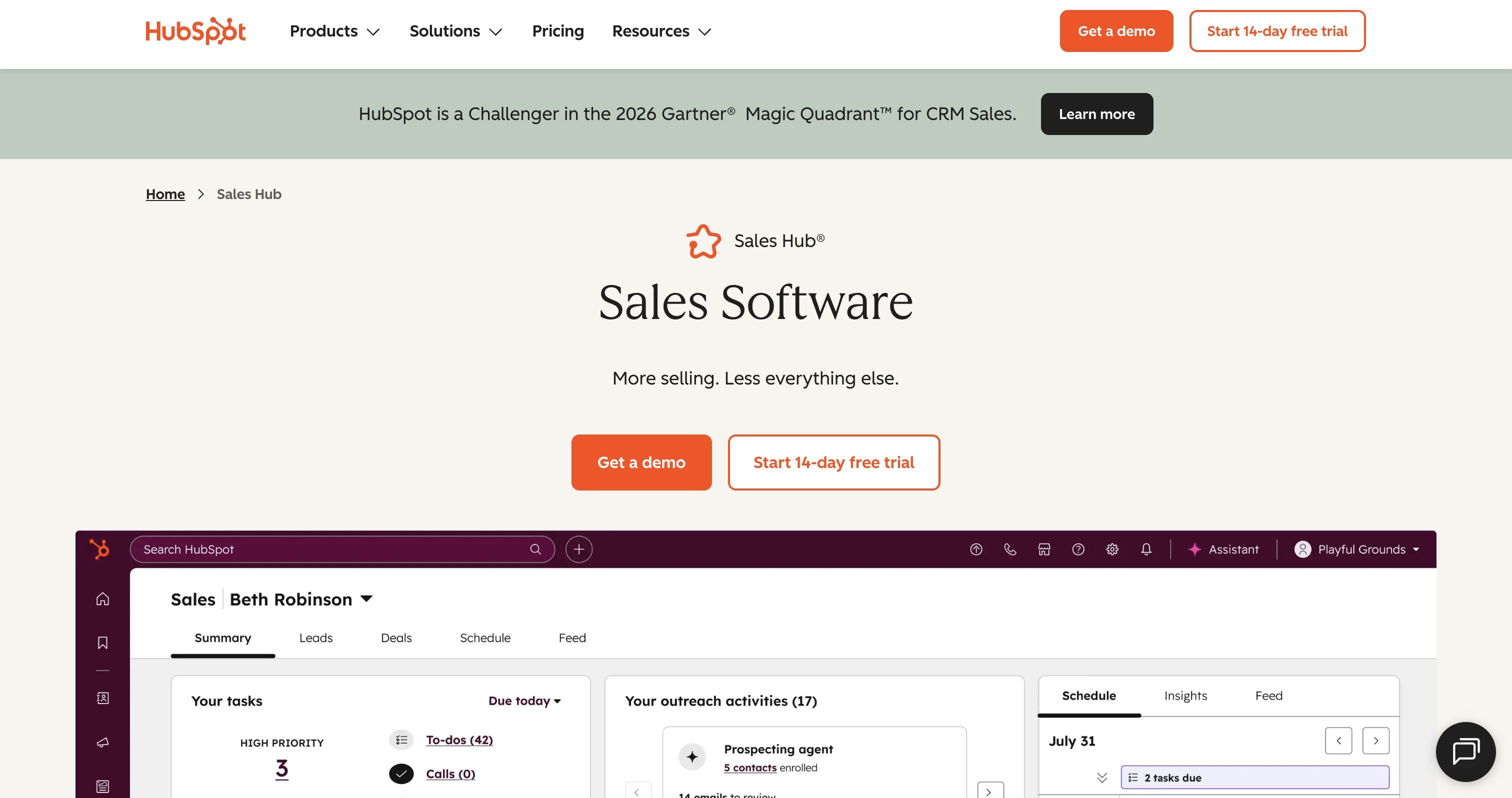 hubspot, sales forecasting tool