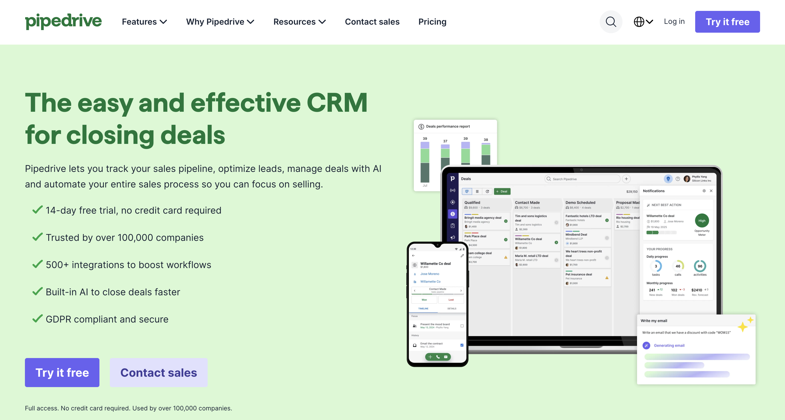 Pipedrive, sales forecasting tool