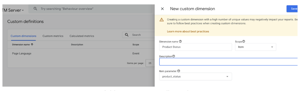 Add a new custom dimension