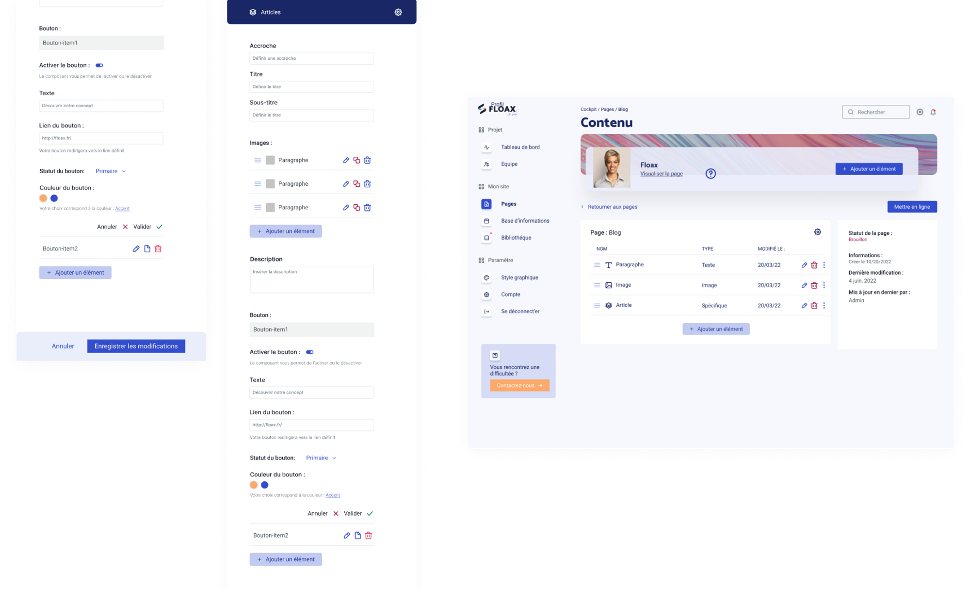 modify element and dashboard