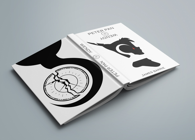 Refonte mockup d'un livre de Peter Pan écrit par James Barries