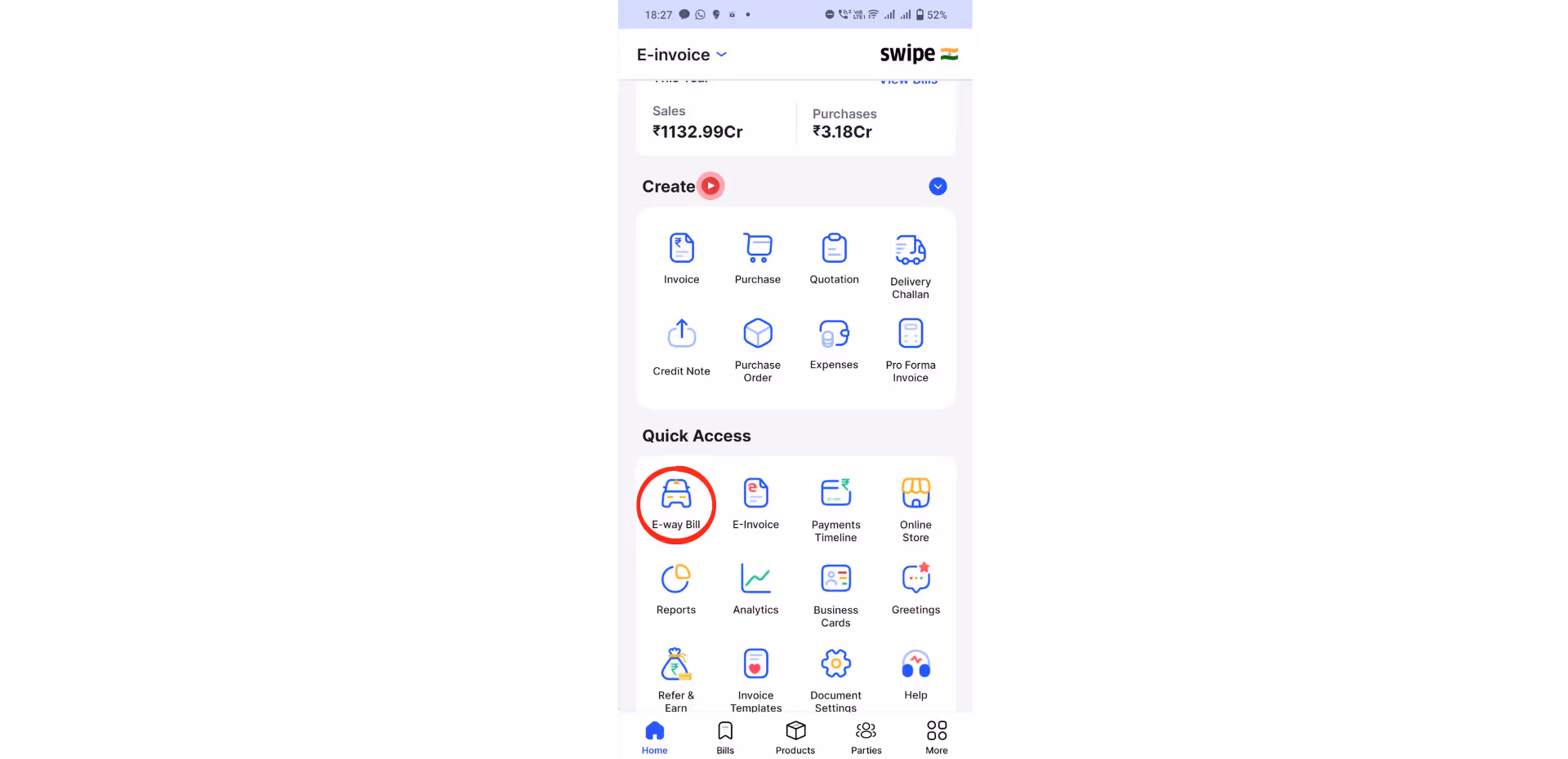 Click on E-Way Bill