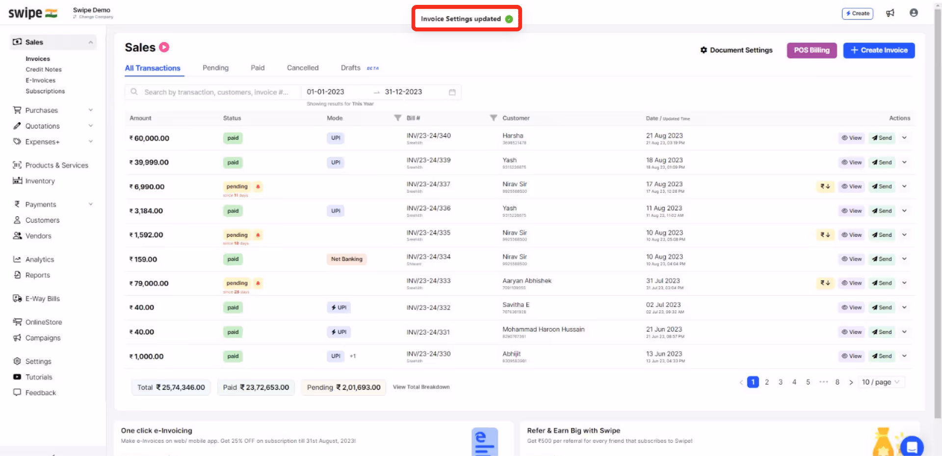 document font size changed