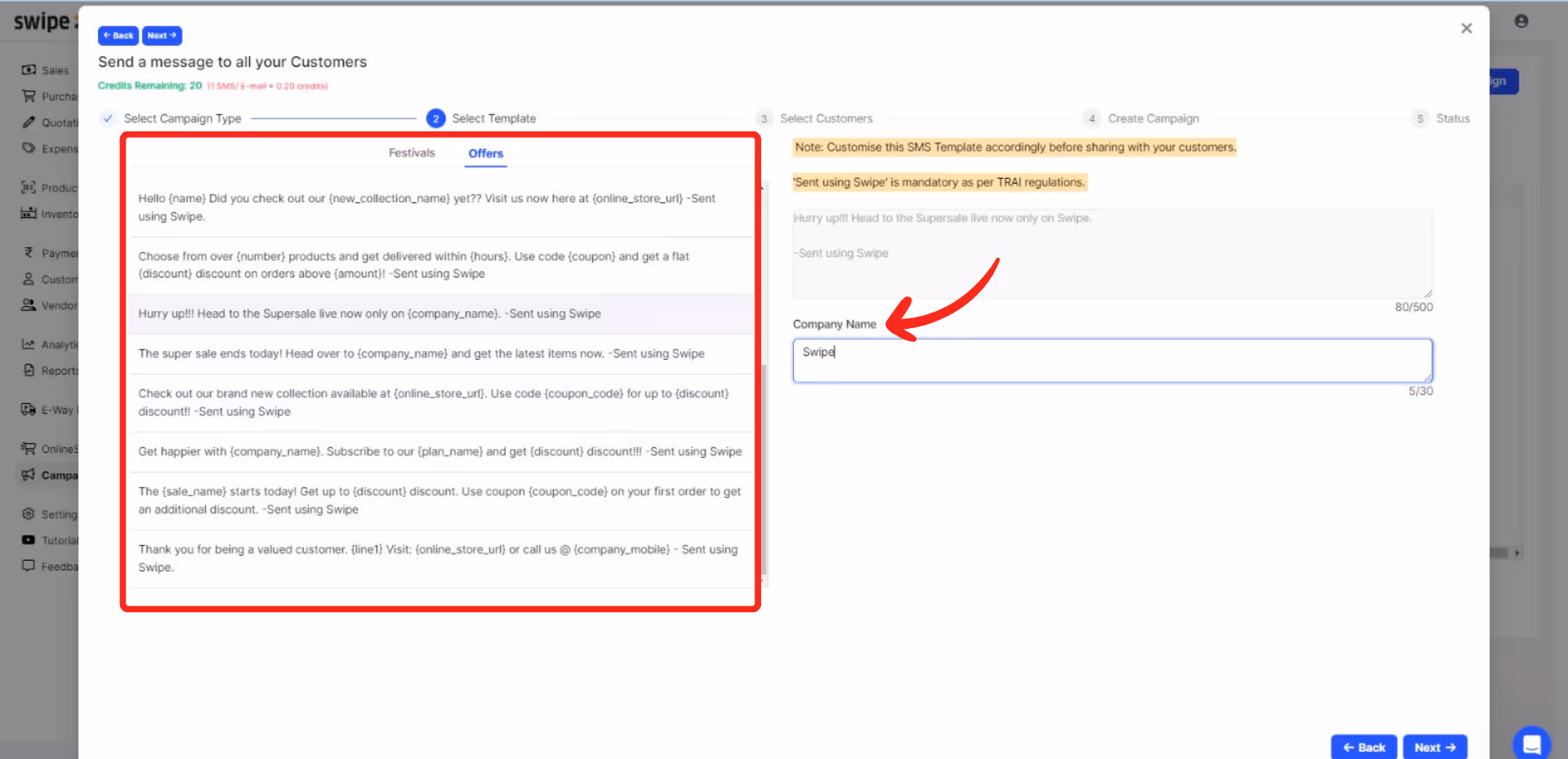 enter the required details