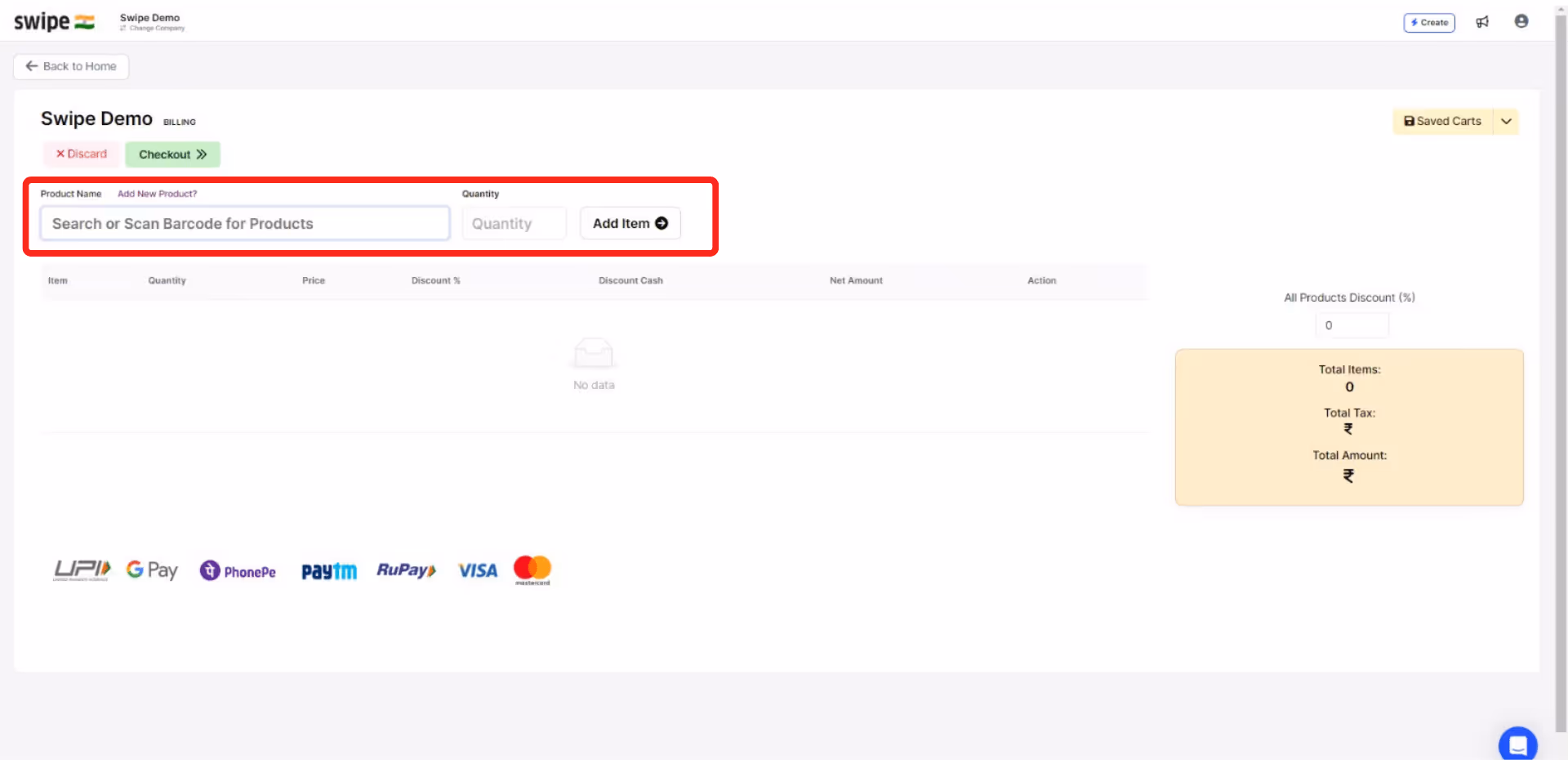 enter the product details