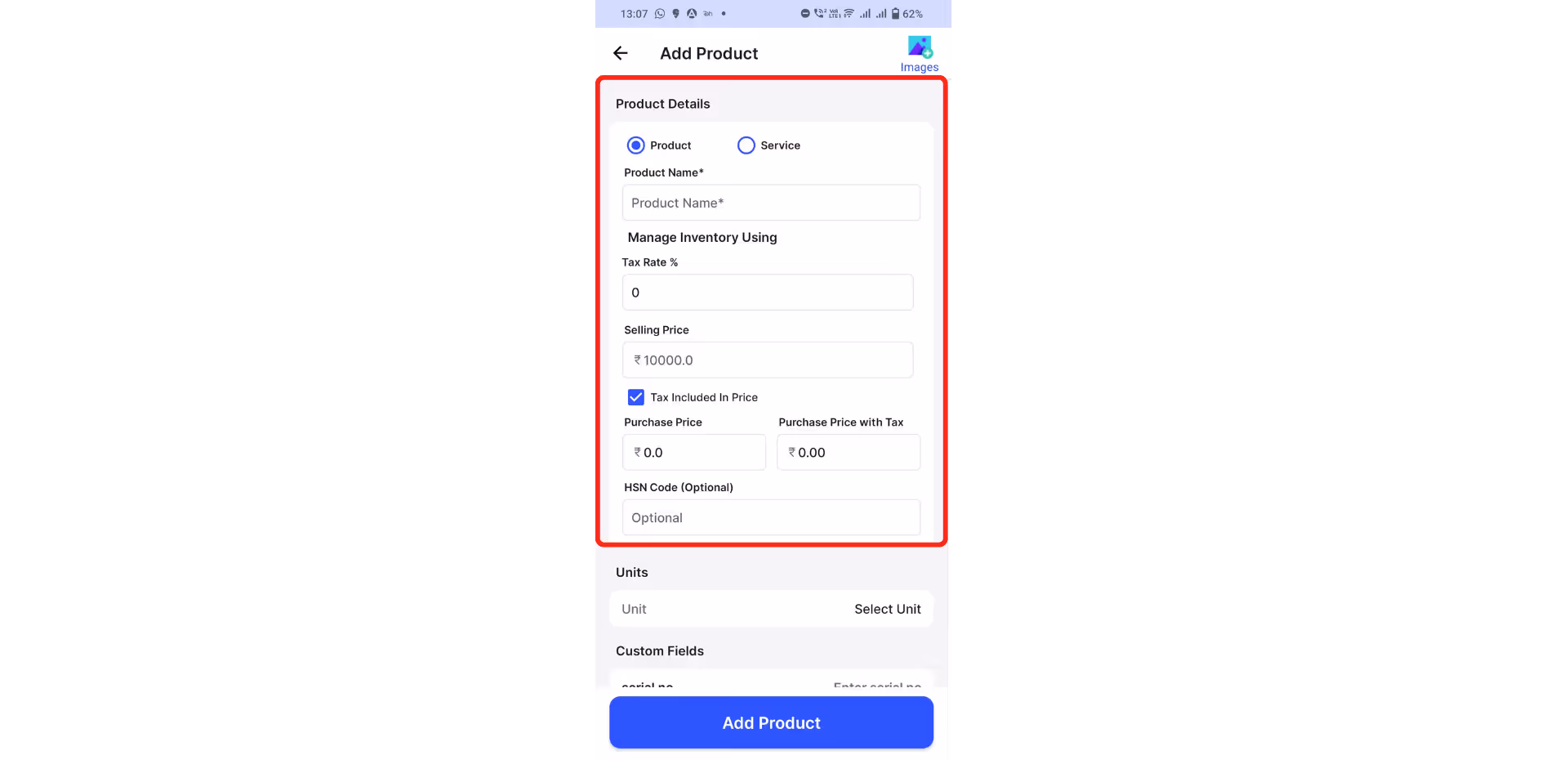 Fill in the basic business details