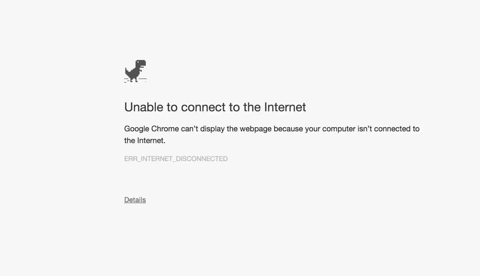 unable to connect to the internet