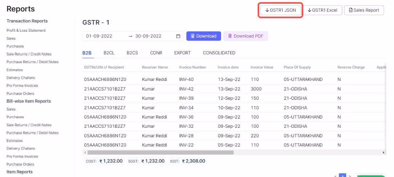 How to upload GSTR-1 JSON file on GST portal