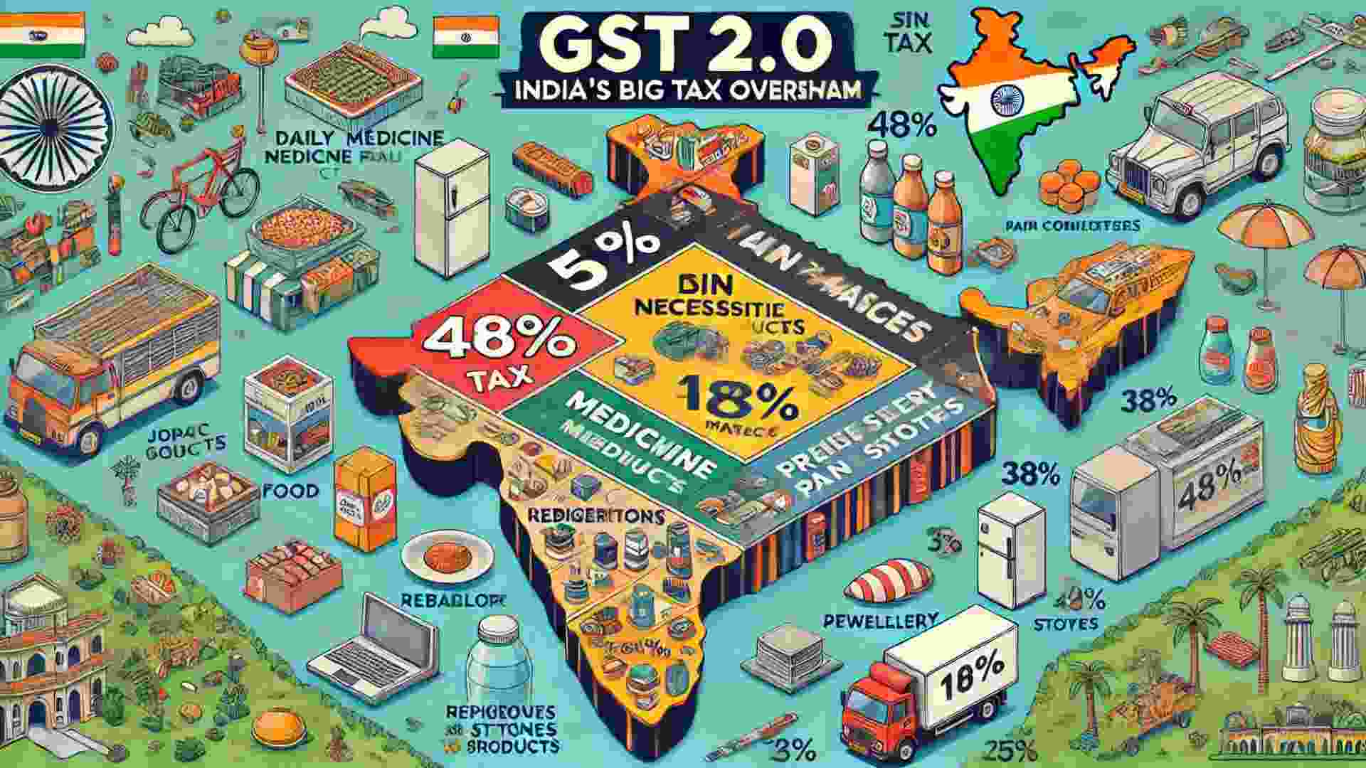 GST 2.0: India to Scrap 12% & 28% Slabs, Introduce 40% Levy on Sin Goods