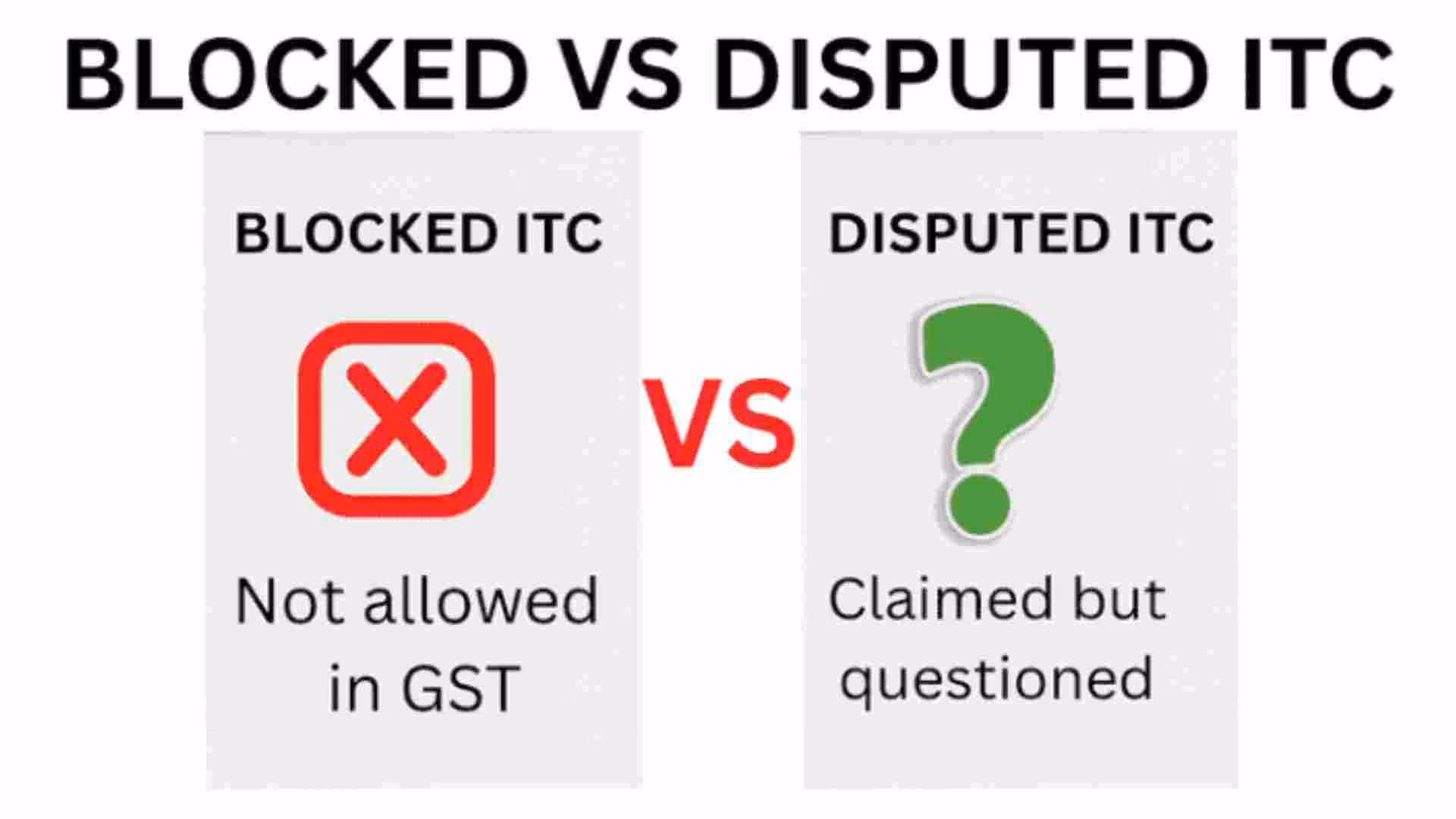 Blocked and Disputed ITC Credits: Traditional GST Treatment