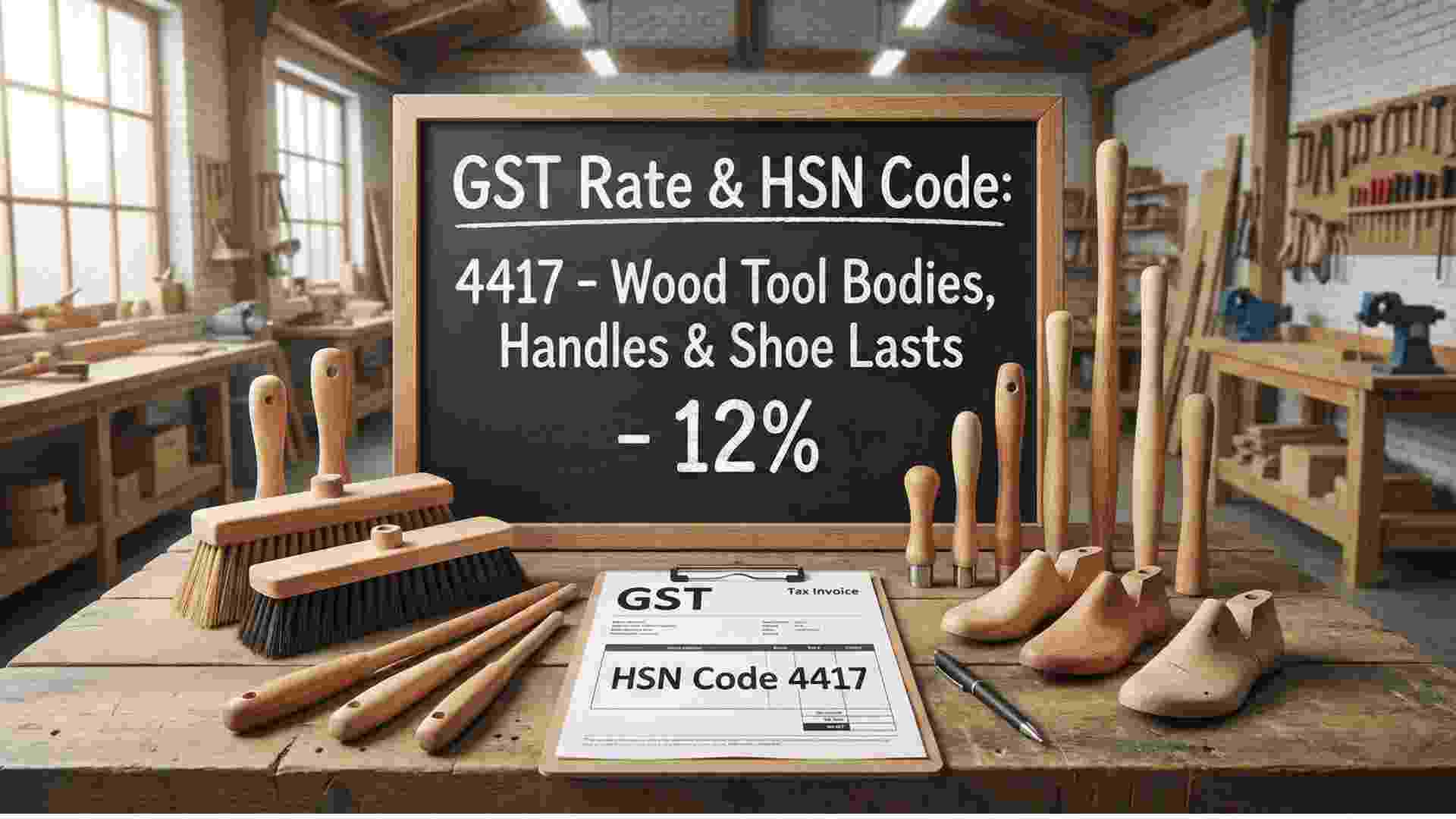 GST Rate & HSN Code 4417: Wood Tool Bodies, Handles & Shoe Lasts