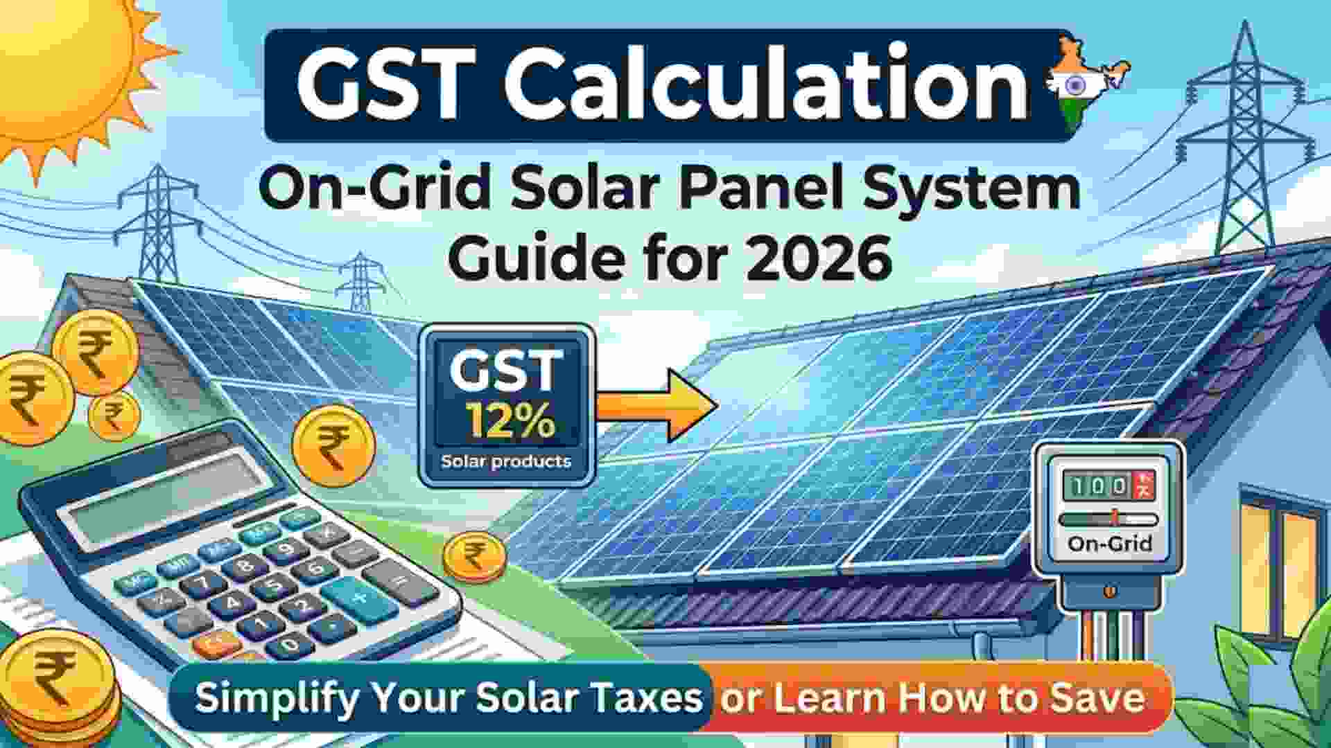 GST Calculation on On-Grid Solar Panel System: Guide for 2026