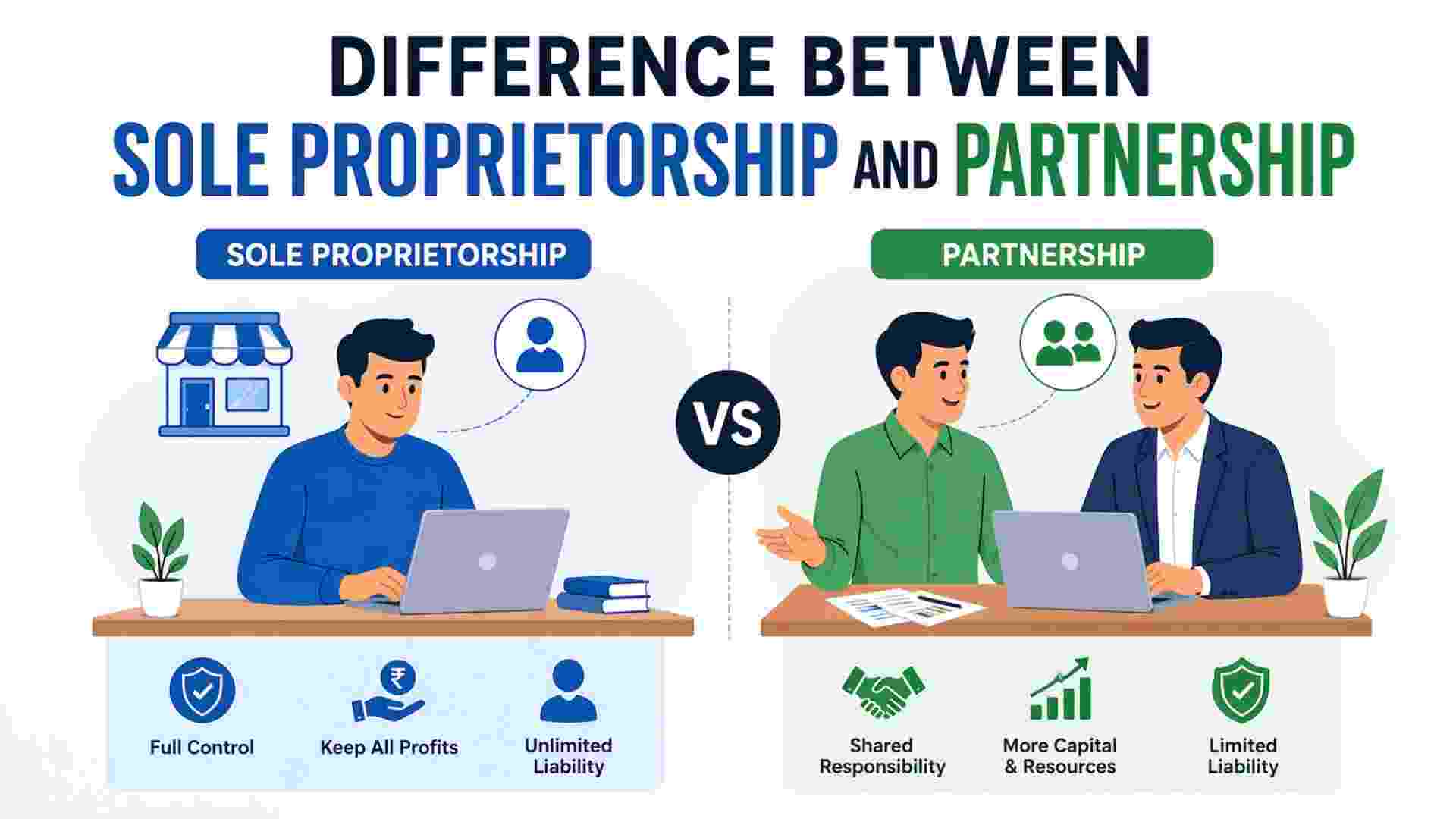 Difference Between Sole Proprietorship and Partnership