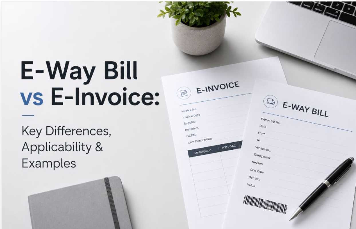 E-Way Bill vs E-Invoice: Key Differences, Applicability & Examples