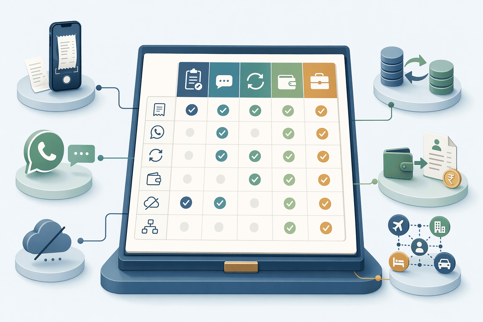 Illustration for: 6 Best Expense Management Platforms with GST Compliance for Field Operations