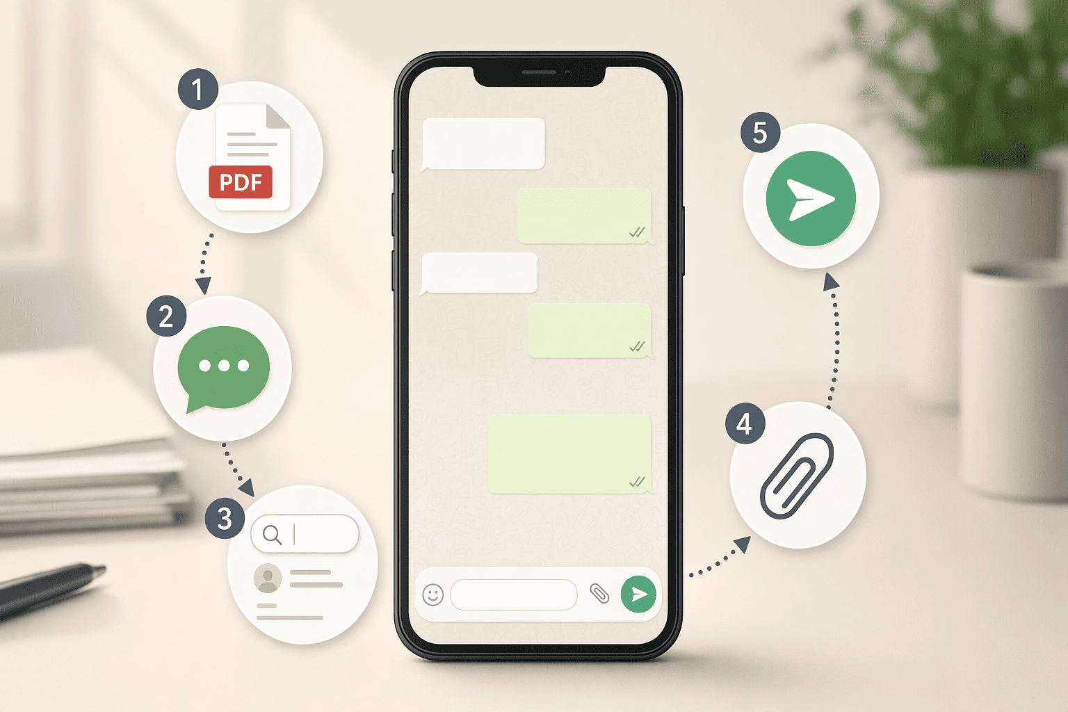 Illustration for: Method 2: Manual PDF Sharing via WhatsApp