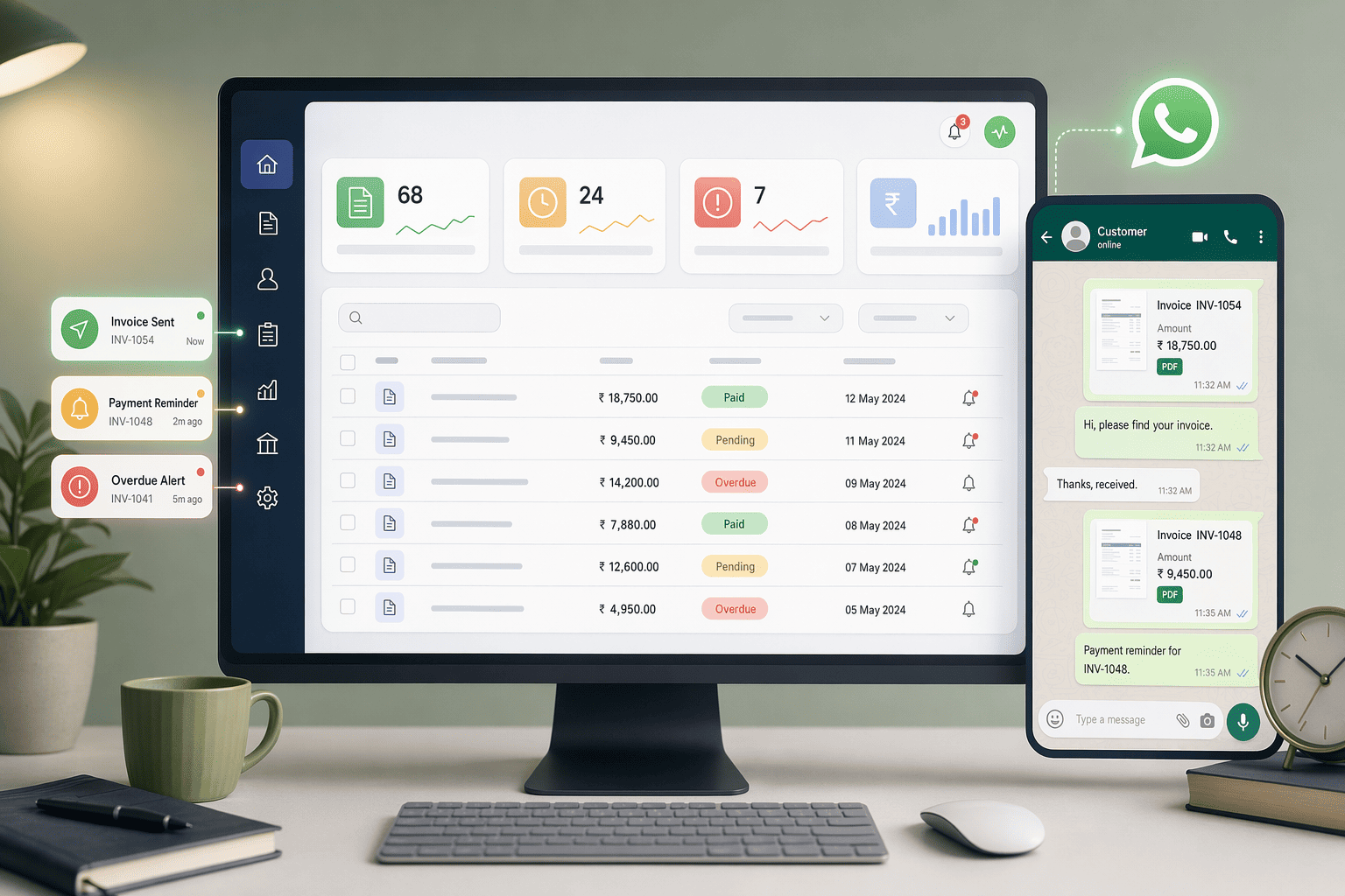 Illustration for: Step 3: Track Payment Status and Send Auto-Reminders