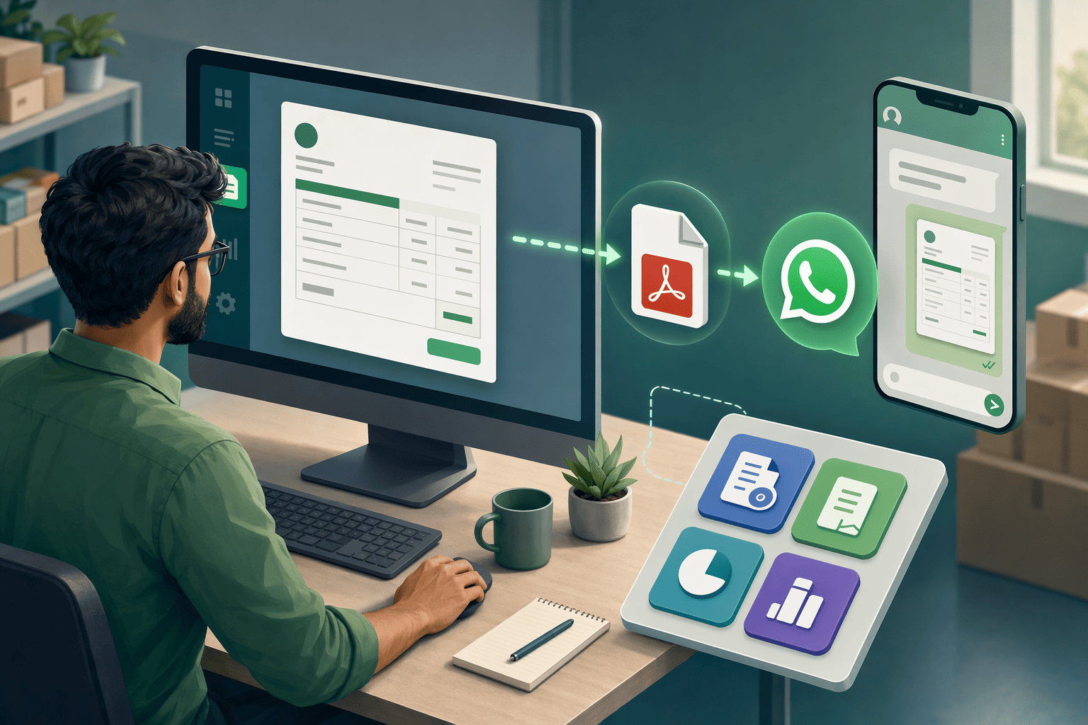 Illustration for: 4 GST Billing Platforms That Send Invoices via WhatsApp