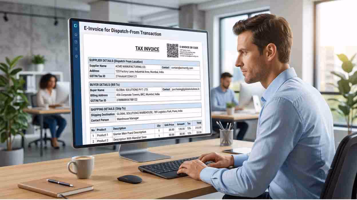 E-invoice for dispatch from transactions: Supplier, buyer and shipping fields