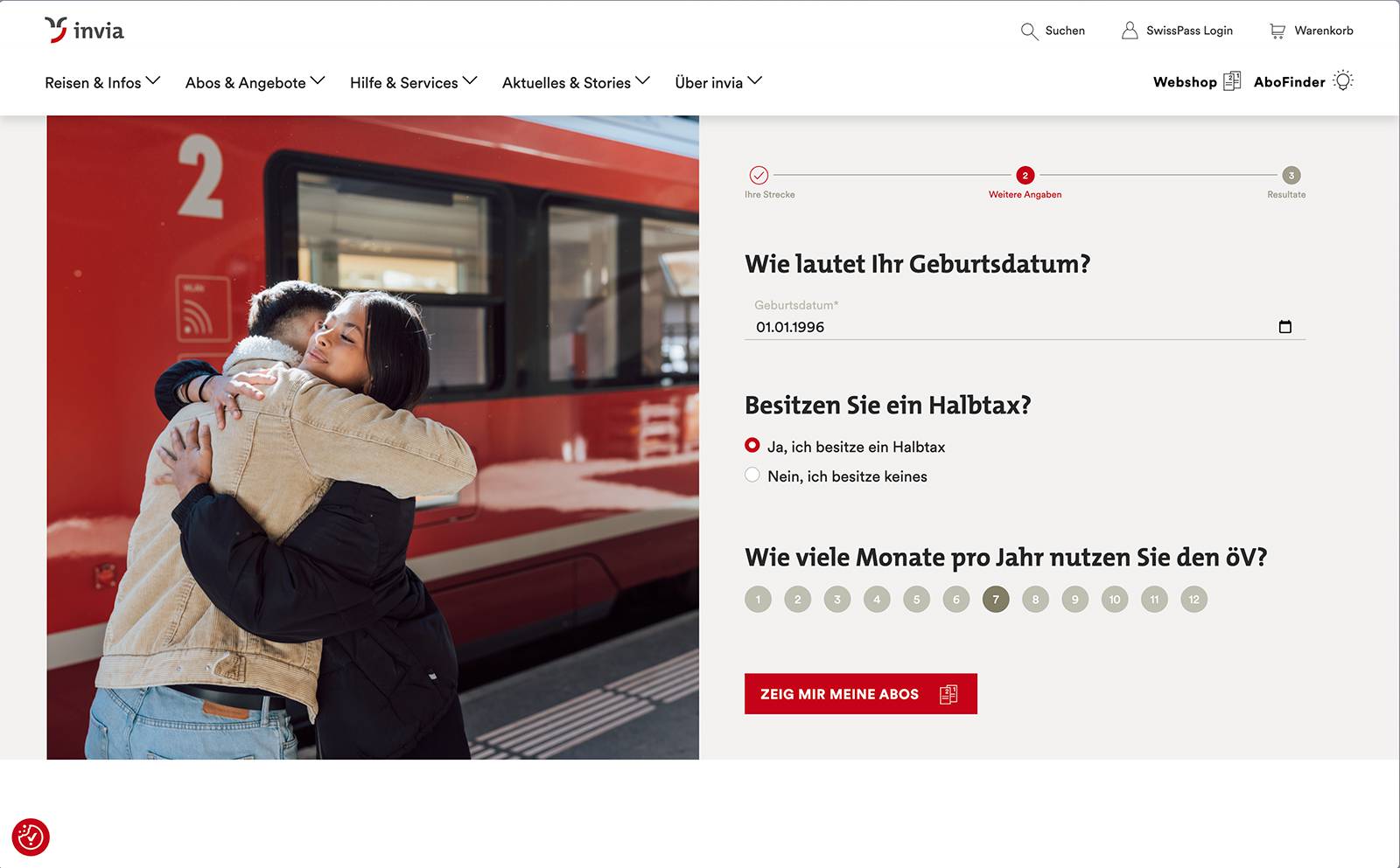 invia.ch Abofinder: Schritt 03