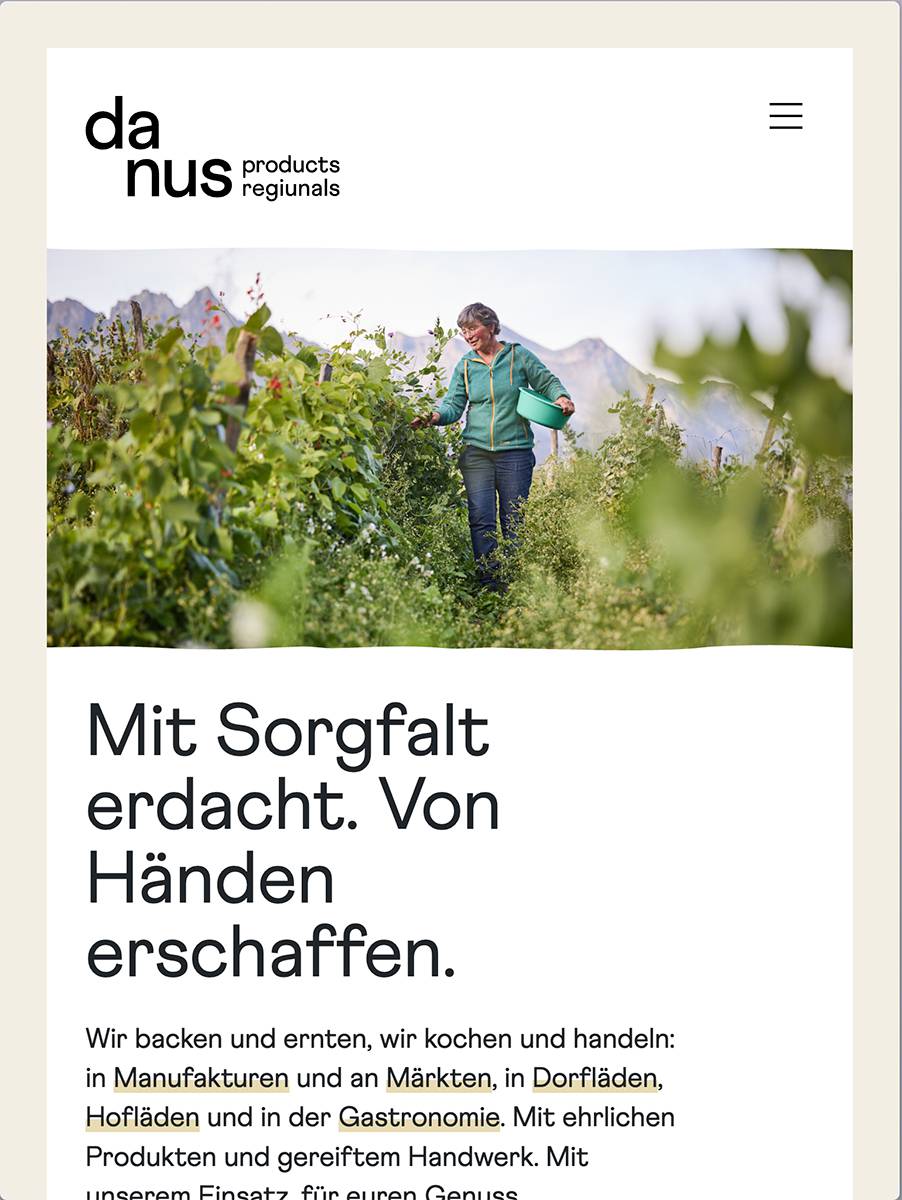 danus.ch | Website Screen Tablet