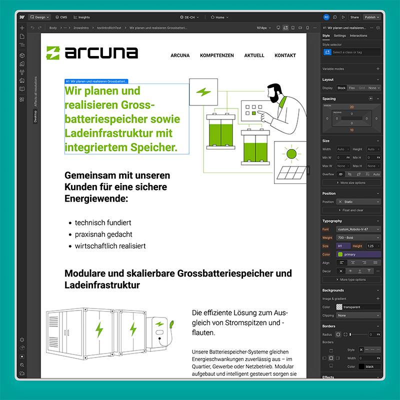 Schnell live, voll gestaltet: Webflow im Einsatz