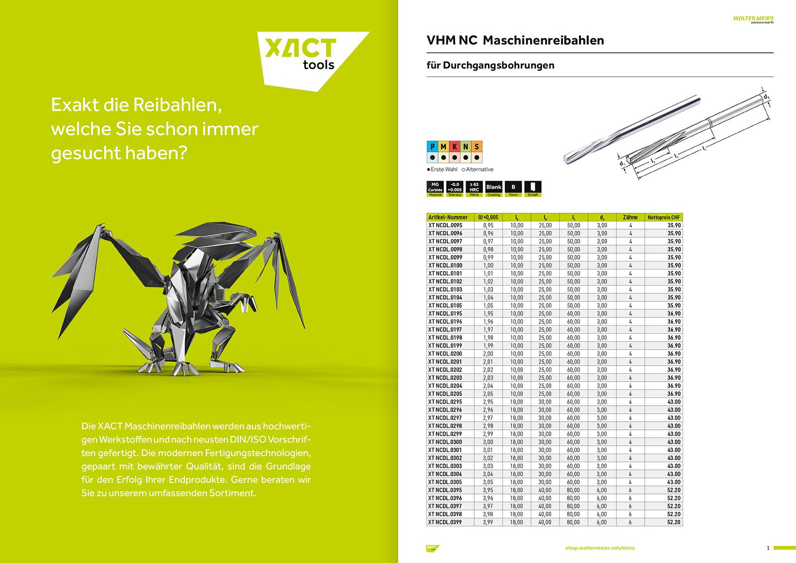 Walter Meier Katalog «Maschinenreibahlen»