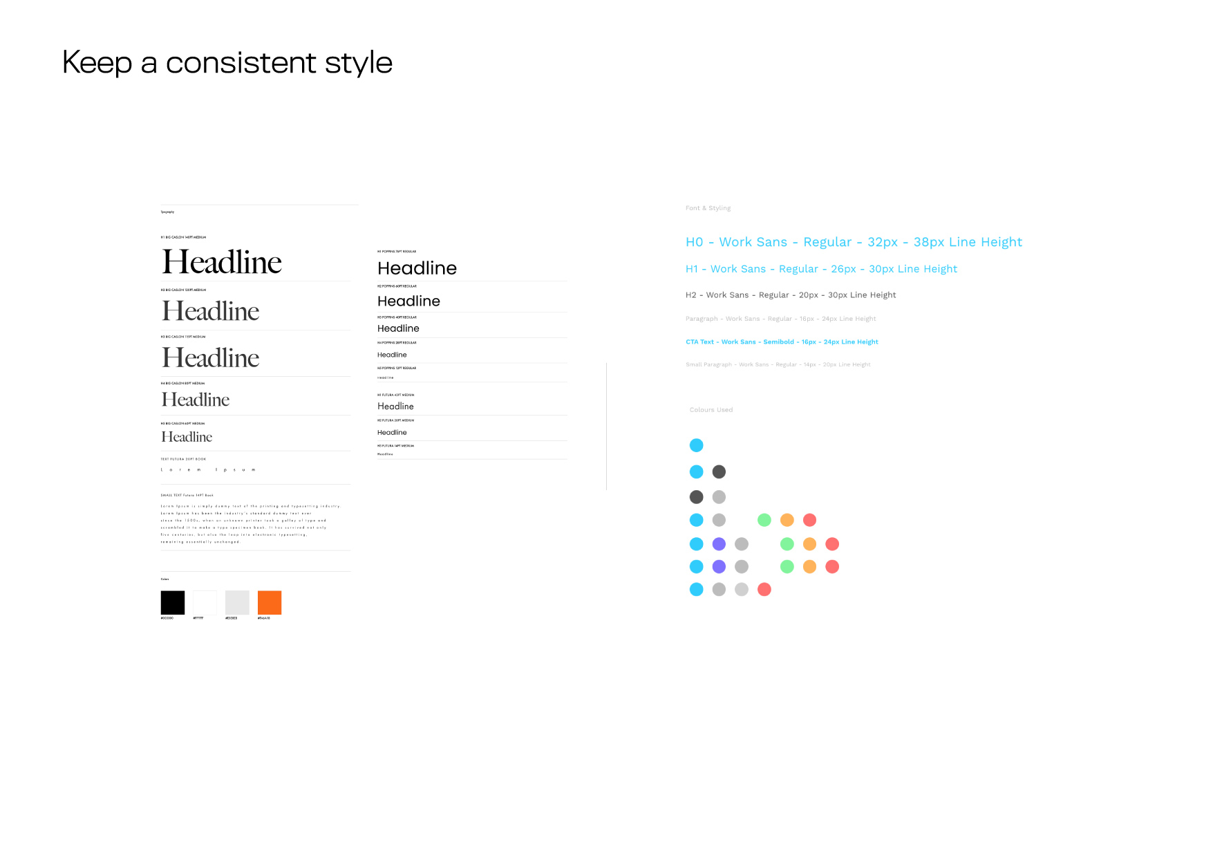 The web design to keep the style consistent