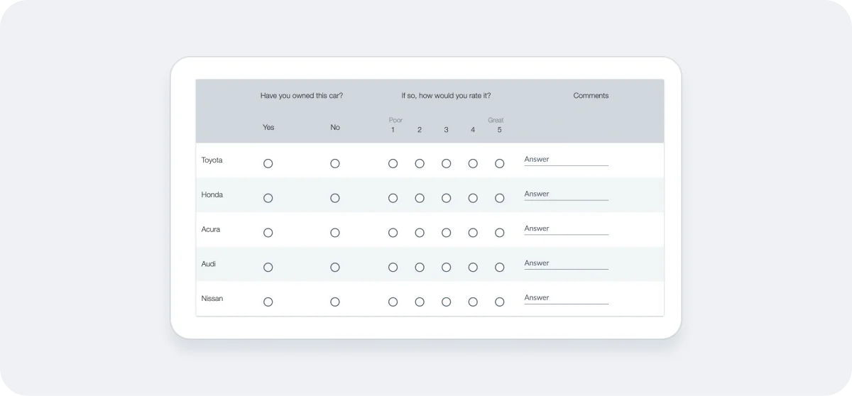 Custom Matrix Grid 