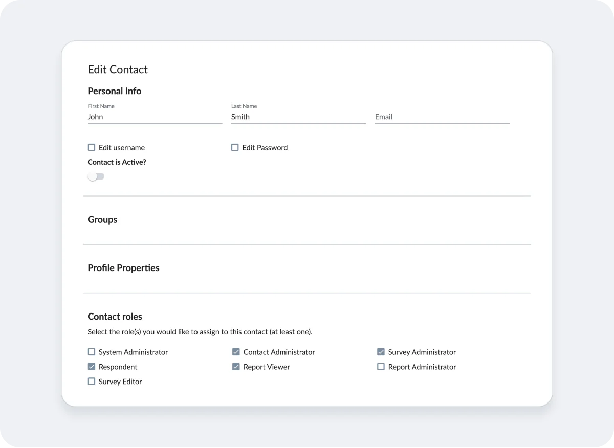 Edit the Contact and expand the Roles section