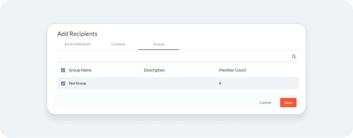 Add Your Recipients Groups