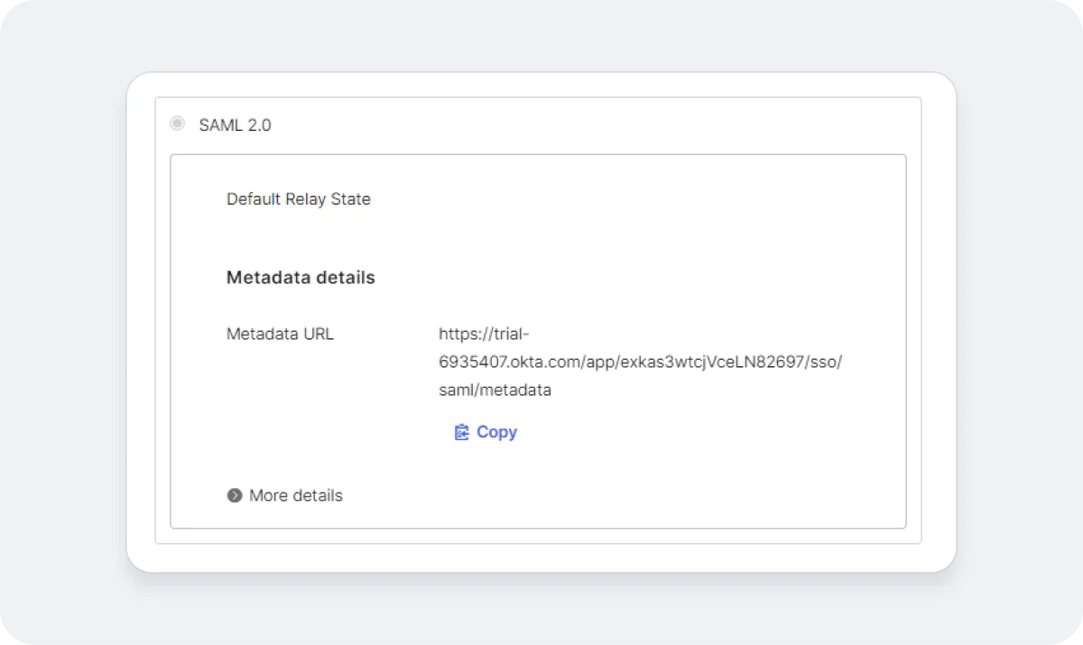 Properties of Okta Configuration for Checkbox