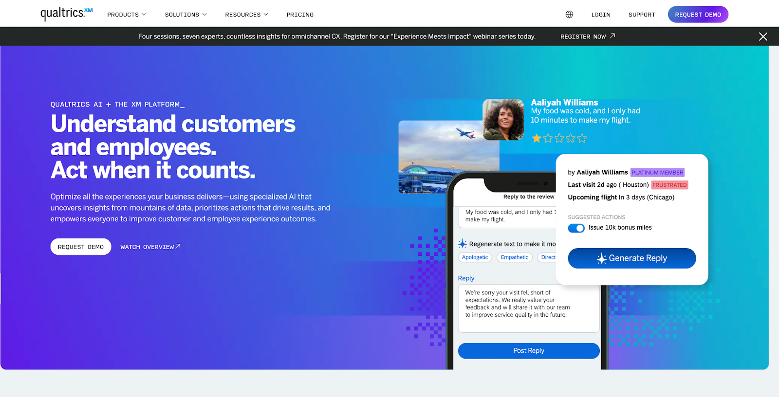 Qualtrics employee feedback software screenshot