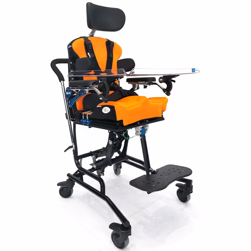 Flat-sided oval metal tubing being used as the framework for a virtus medical seating apparatus