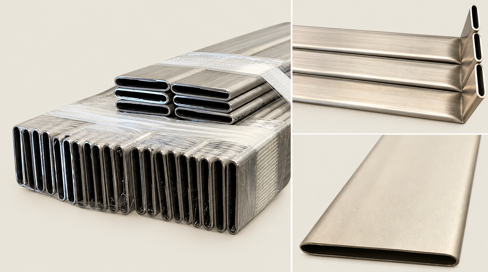 Examples of stainless steel flat-sided tubes which successfully exceed the recommended ratio of 2:1 between the major and minor dimensions