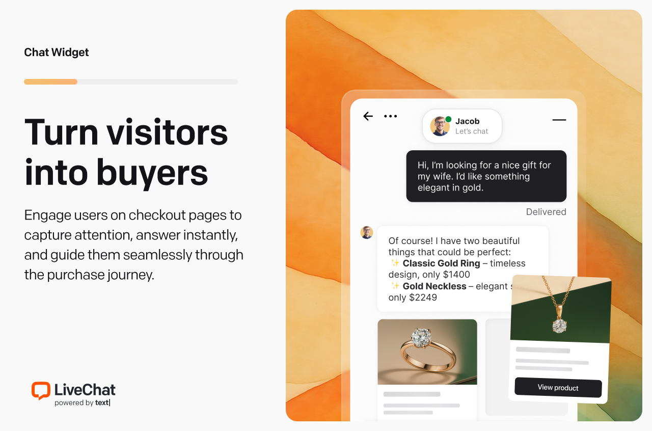 Chat widget - helps to engage customers on checkout