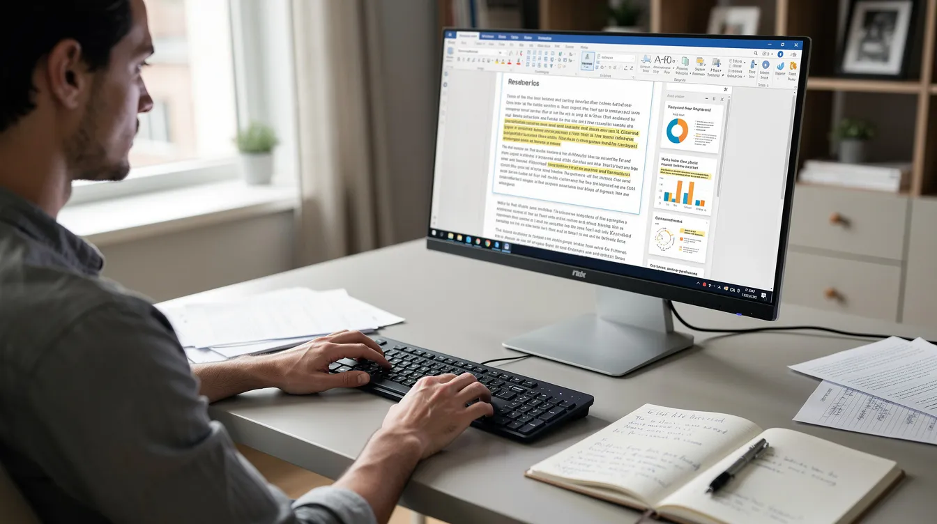 A person is focused on typing on a computer keyboard, conducting research using search engines to find OnlyFans profiles and models. The individual appears engaged, possibly utilizing various tools and keywords to explore different creators and their content online.