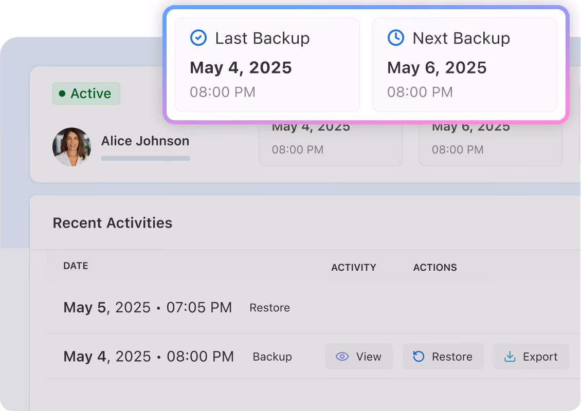 Automatic mailbox backups