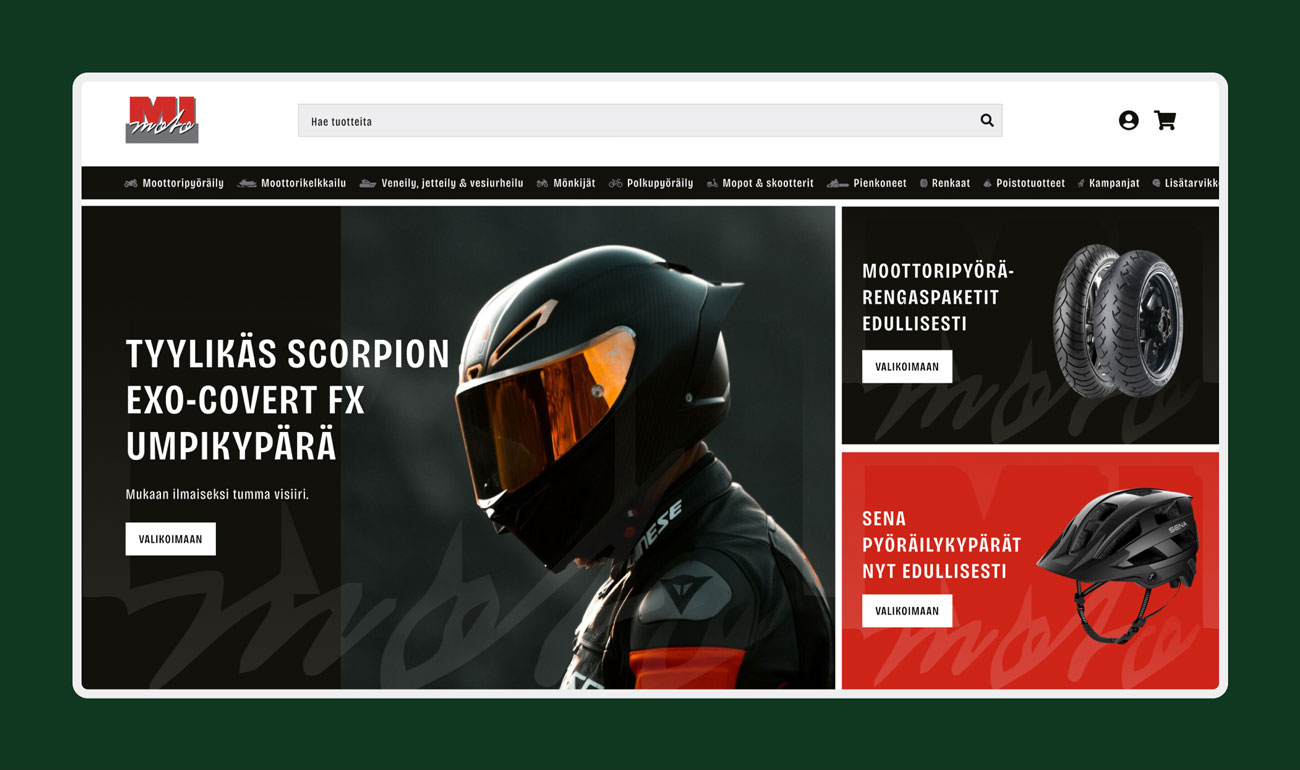 Mimoto online store front page on desktop and mobile after the brand refresh