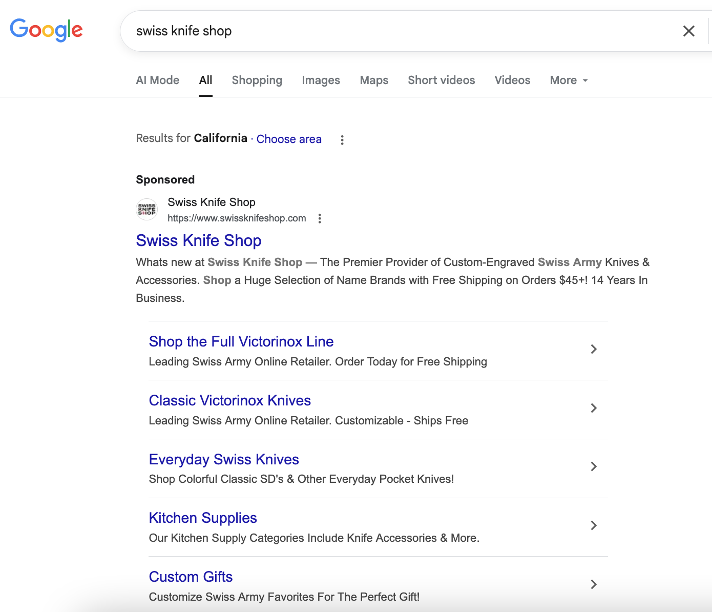 sitelink extention google ads