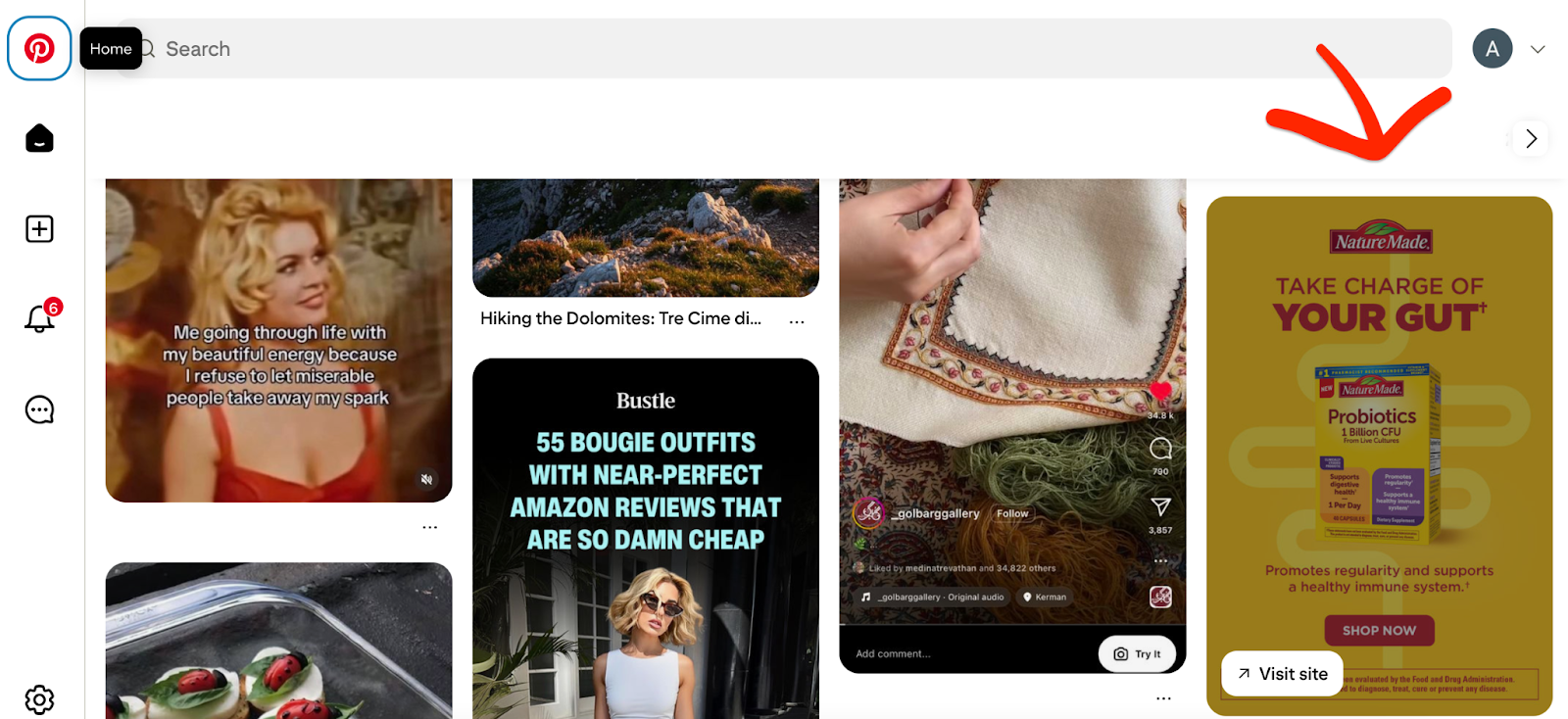 pinterest ads example