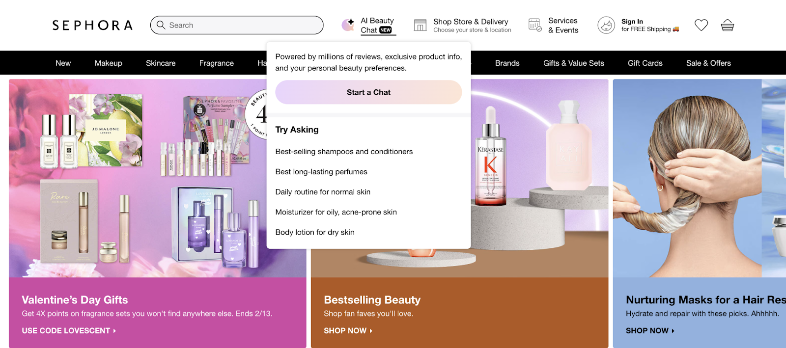 Sephora AI Beauty Chat
