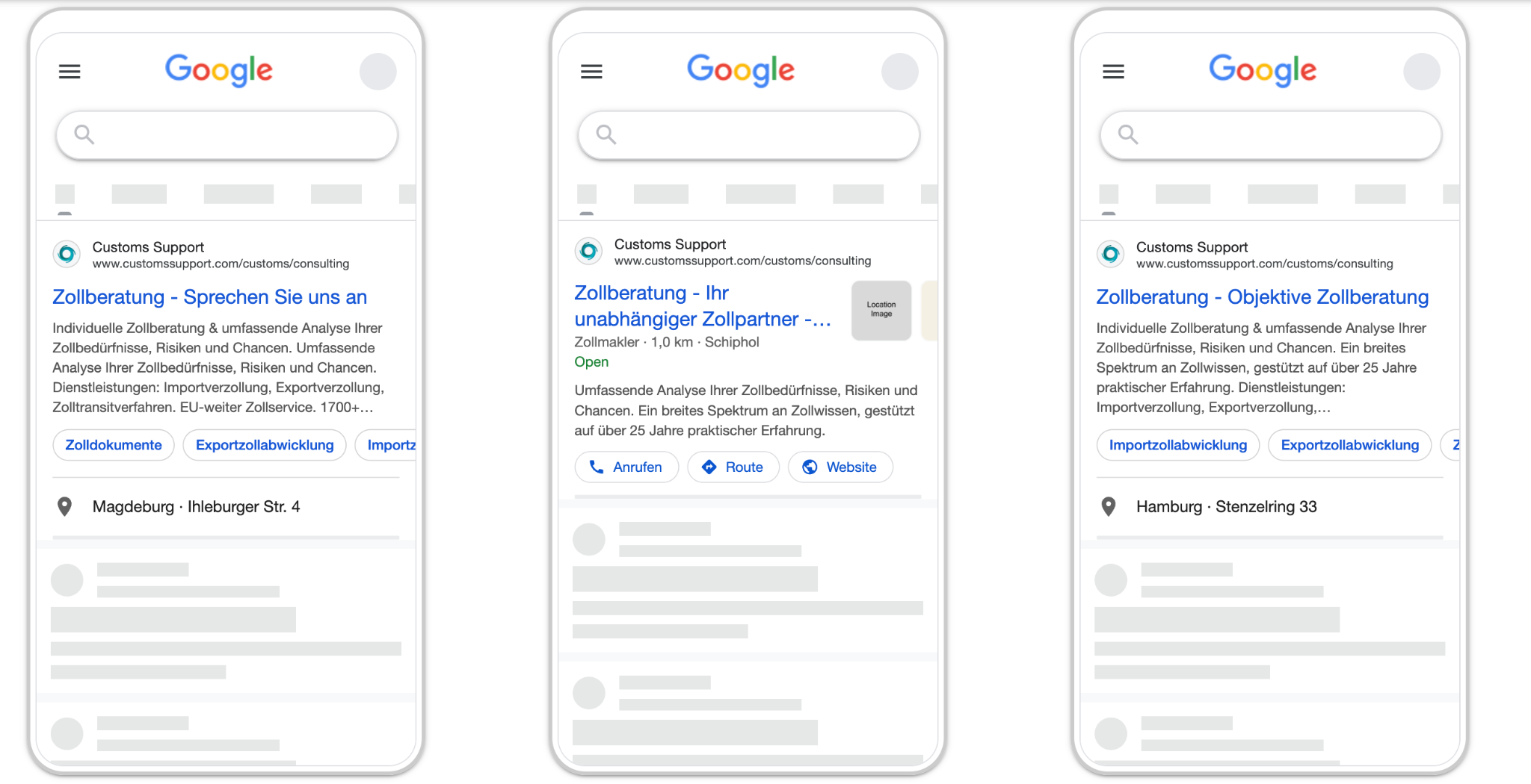 custom services google ads examples 