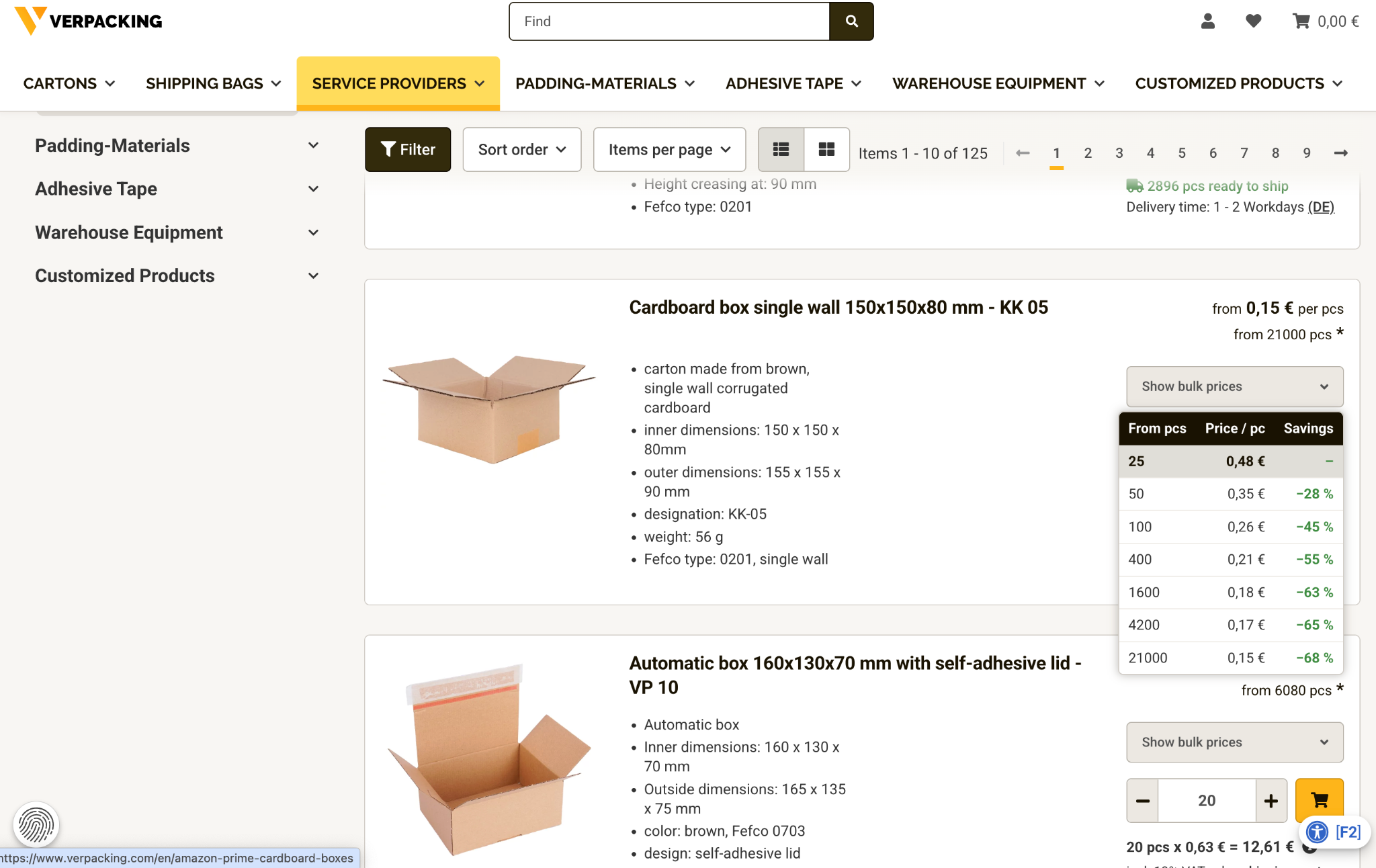 Example of Quantity-Based Discounts