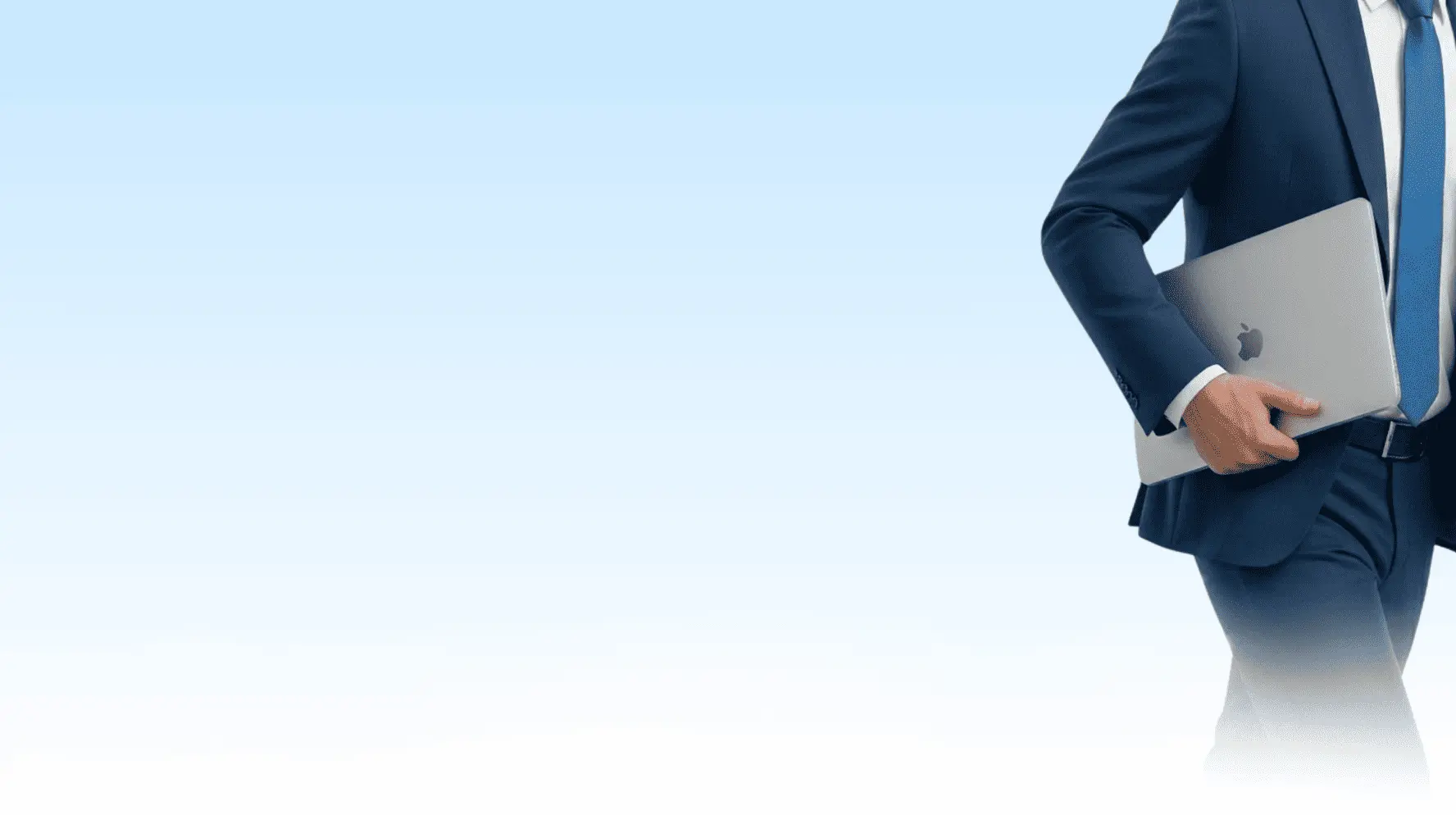 Бизнес консултант с лаптоп, символизиращ професионална подкрепа за старт на нов бизнес