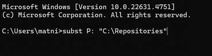 mapping a folder as a drive on windows