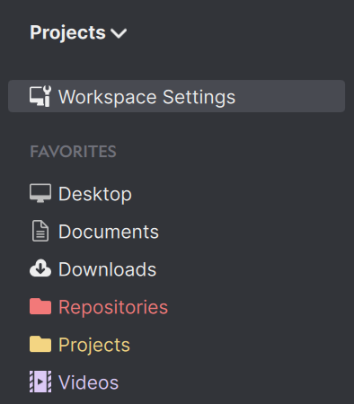 Workspace settings in Anchorpoint