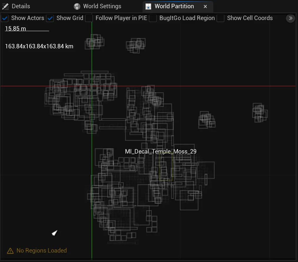 Use the mouse wheel to zoom until you see actors as bounding boxes
